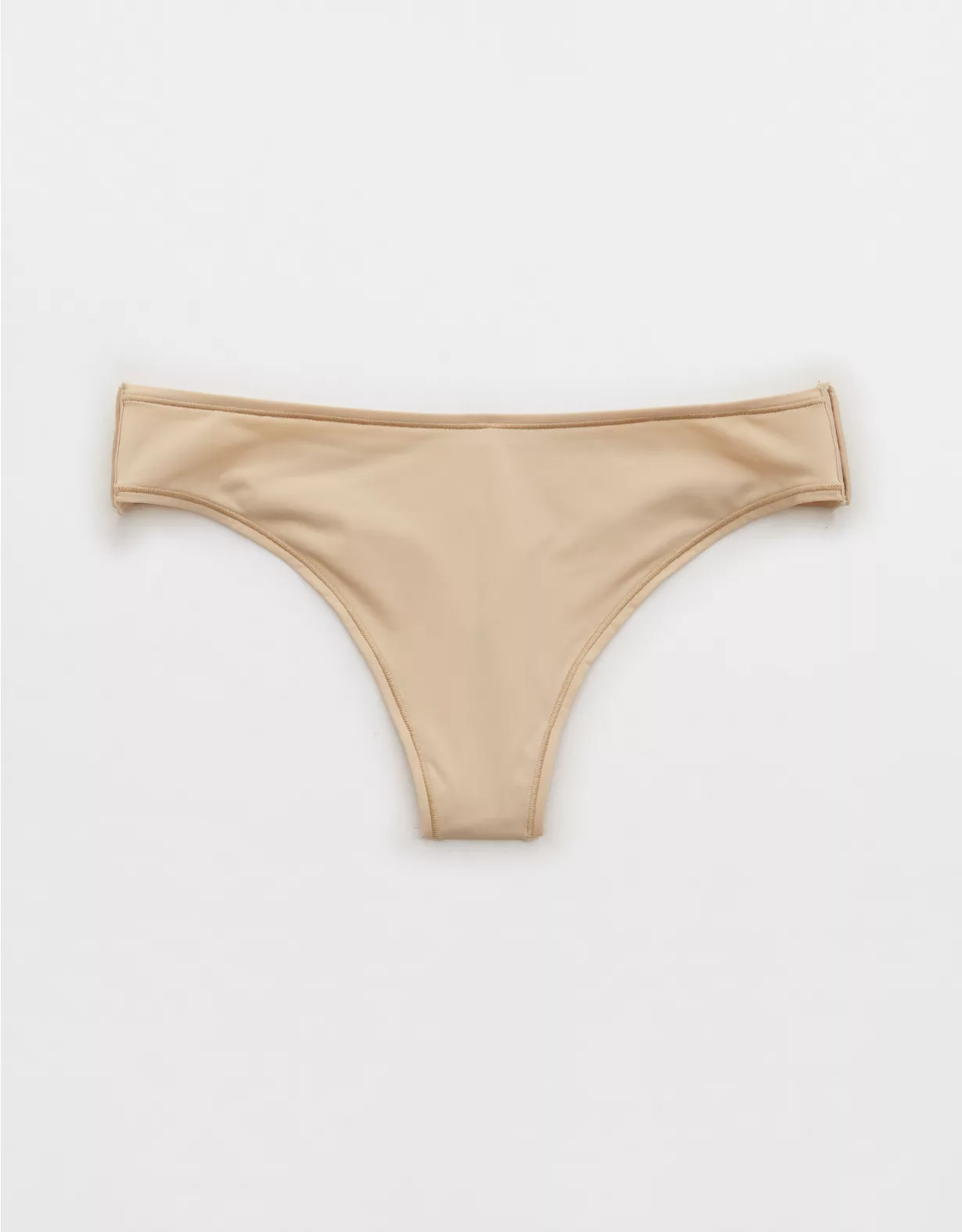 Aerie Slick Chicks Adaptive Thong Underwear Beige