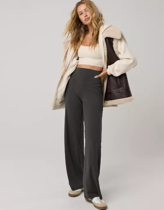 OFFLINE By Aerie Real Me XTRA High Waisted Trouser Smoked Gray - Image 2