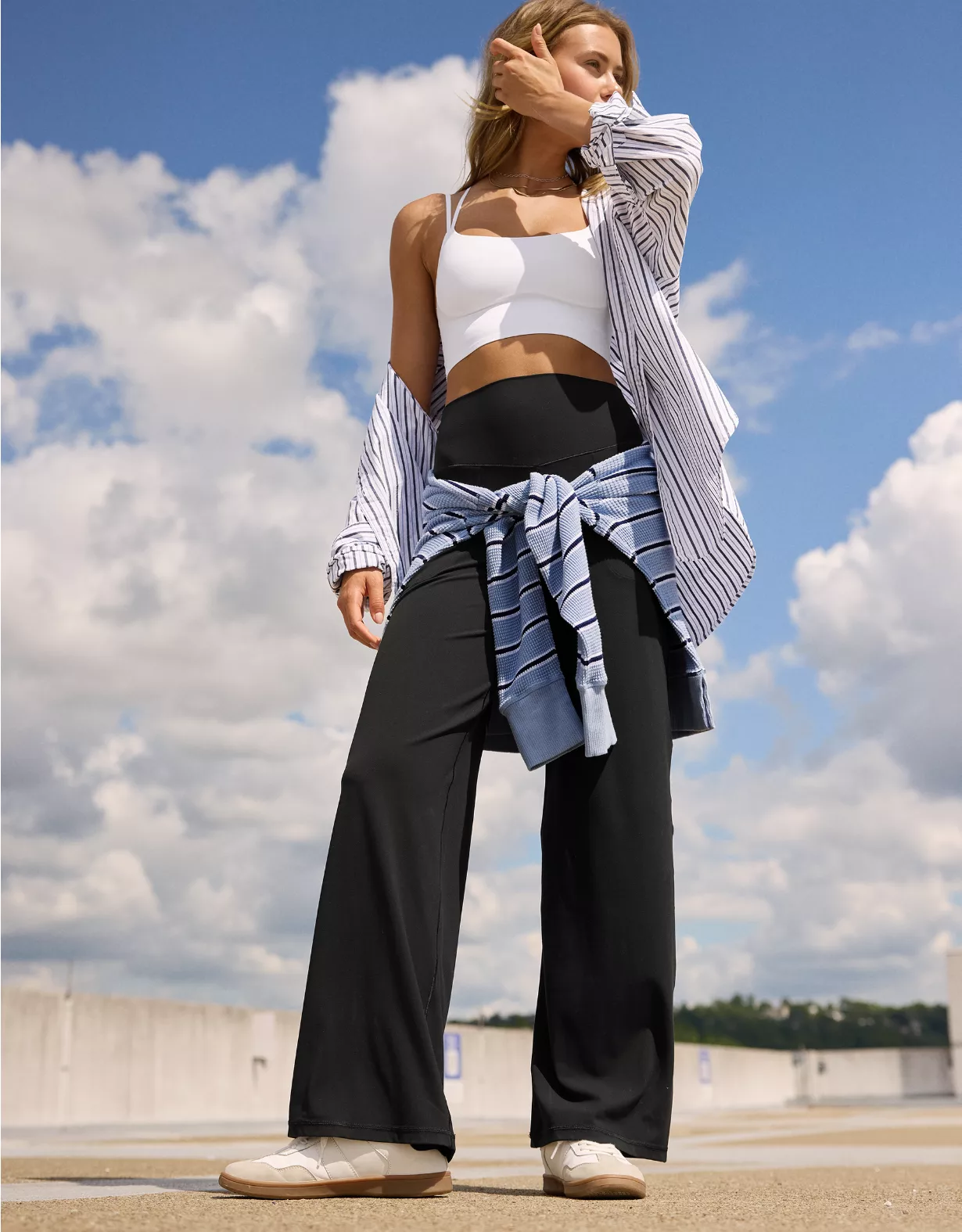 OFFLINE By Aerie Real Me XTRA High Waisted Trouser True Black