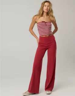 OFFLINE By Aerie Real Me XTRA High Waisted Trouser Summer Burgundy