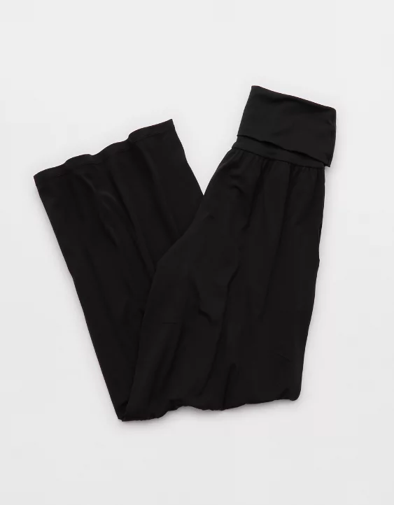 OFFLINE By Aerie Real Me Foldover Super Wide Leg Pant True Black - Image 4