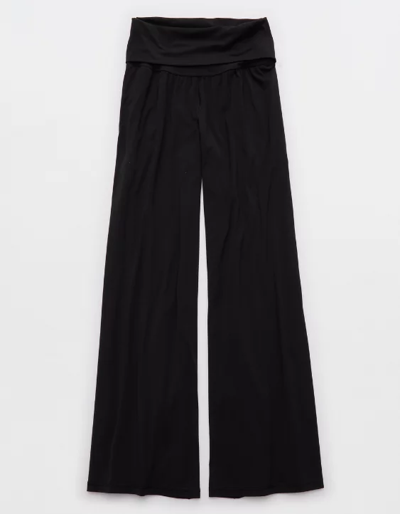 OFFLINE By Aerie Real Me Foldover Super Wide Leg Pant True Black - Image 3