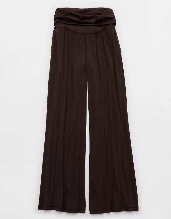 OFFLINE By Aerie Real Me Foldover Super Wide Leg Pant Deep Earth - Image 3