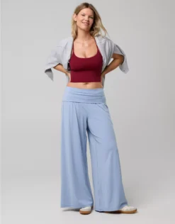 OFFLINE By Aerie Real Me Foldover Super Wide Leg Pant Monaco Blue