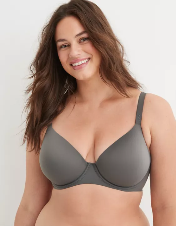 Aerie SMOOTHEZ Full Coverage Lightly Lined Bra Shell Gray - Image 2