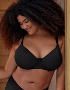 Aerie SMOOTHEZ Full Coverage Lightly Lined Bra True Black
