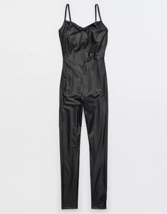 OFFLINE By Aerie Real Luxe Faux Leather Legging Jumpsuit - Image 3