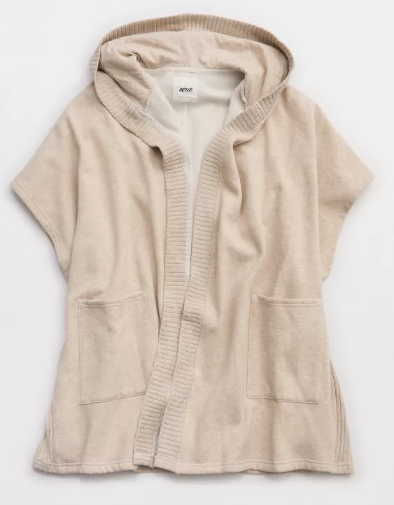 Aerie Hooded Fleece Cape Heather Frost - Image 3