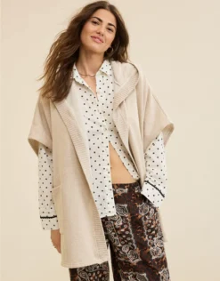 Aerie Hooded Fleece Cape Heather Frost