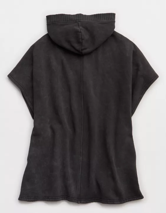 Aerie Hooded Fleece Cape Grey Shadow - Image 4