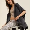 Aerie Hooded Fleece Cape Grey Shadow