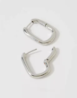 Aerie Oversized Paperclip Earrings Silver