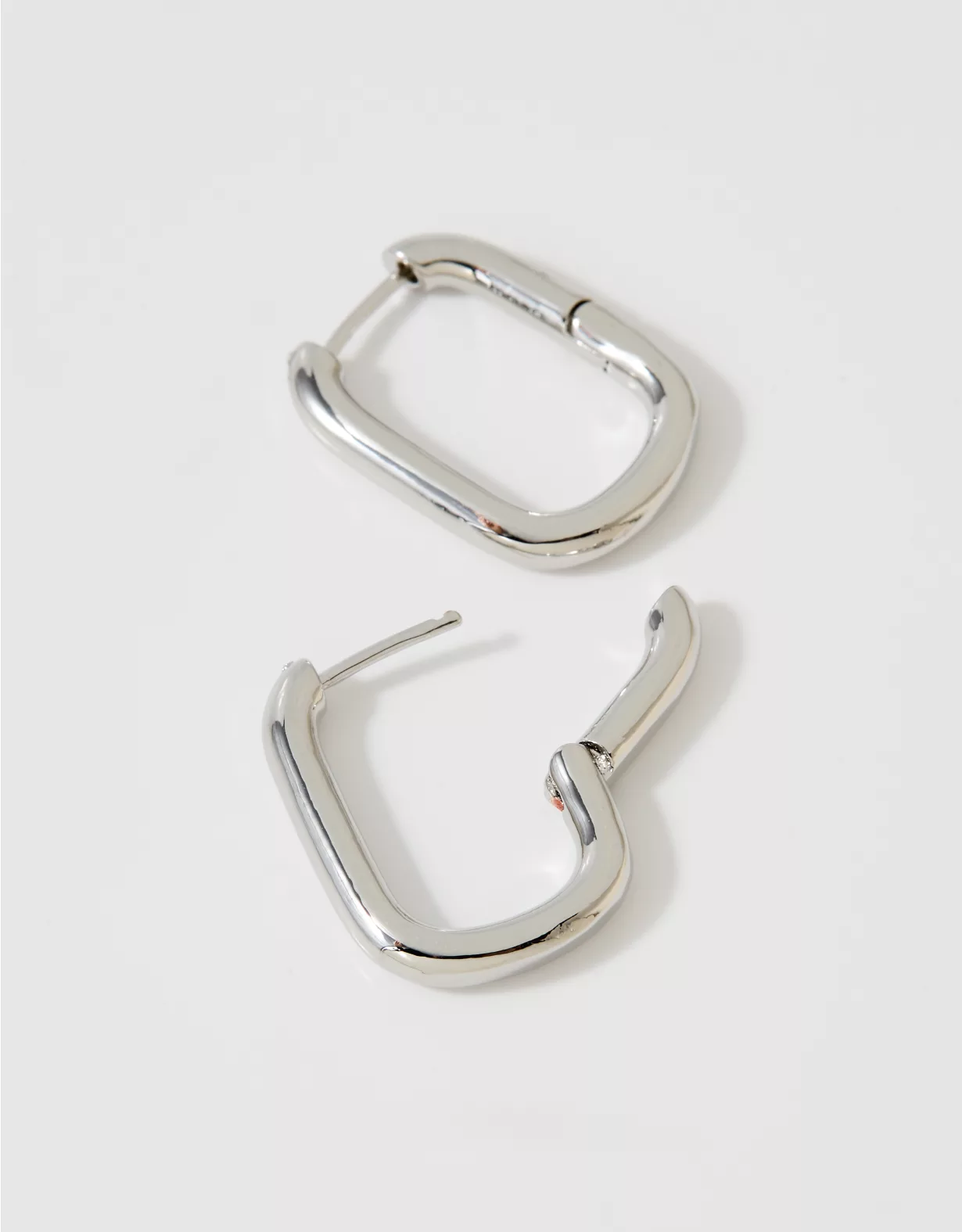 Aerie Oversized Paperclip Earrings Silver