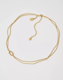 Aerie Chain And Knot Necklace Gold
