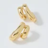 Aerie Double U Hoop Earrings Gold