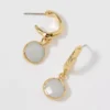 Aerie Colored Stone Hoop Earrings Gold