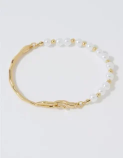 Aerie Pearl And Gold Bracelet Gold