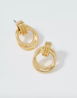 Aerie Mini Double Circle Hoop Earrings Gold