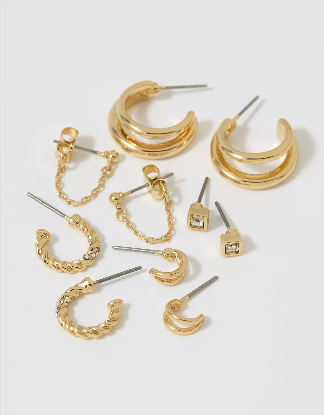 Aerie Sparkle Earring 5-Pack Gold