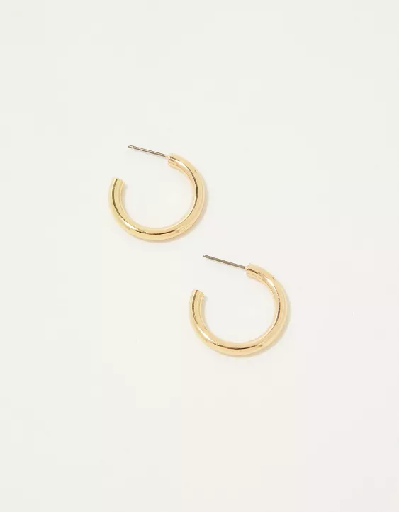 Aerie Gold Hoop Earrings Gold - Image 2