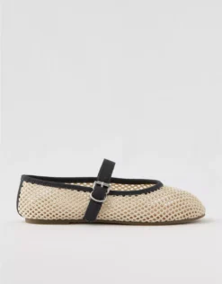 Aerie Crochet Ballet Flats Sandbar