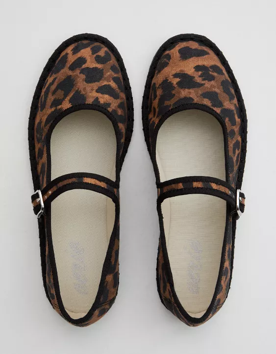 Aerie Mary Jane Ballet Flats Brown - Image 2