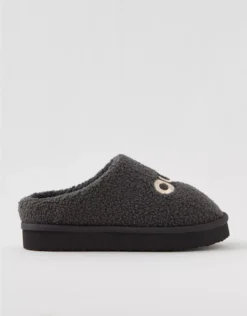 Aerie Sherpa Scuff Slippers Grey Shadow