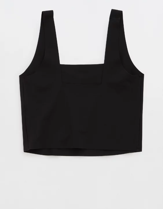 Aerie SMOOTHEZ Square Neck Tank Top True Black - Image 7