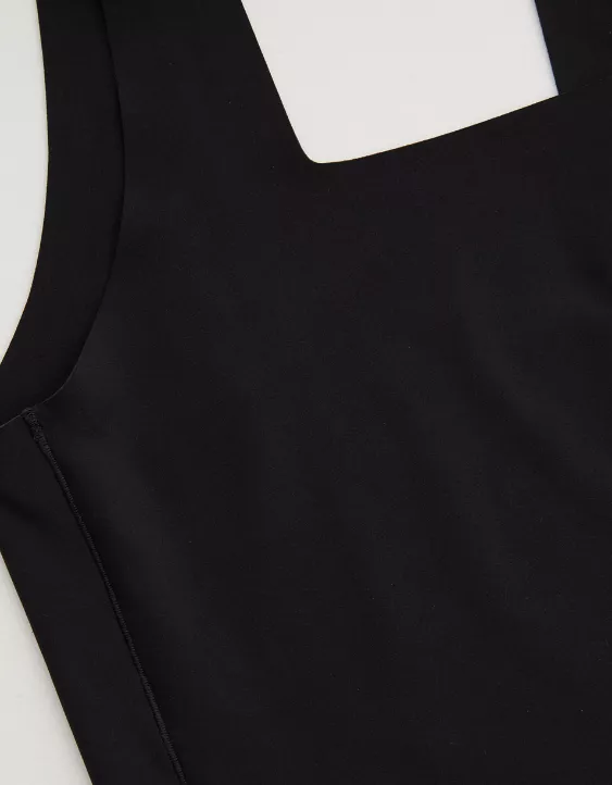 Aerie SMOOTHEZ Square Neck Tank Top True Black - Image 4