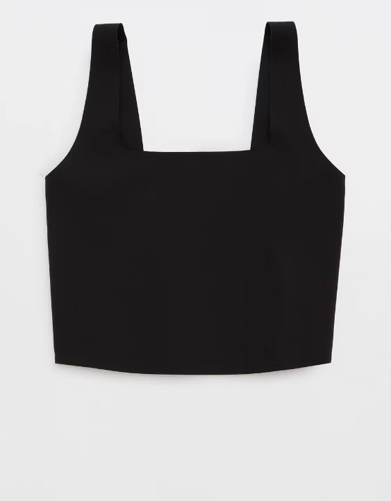 Aerie SMOOTHEZ Square Neck Tank Top True Black - Image 6