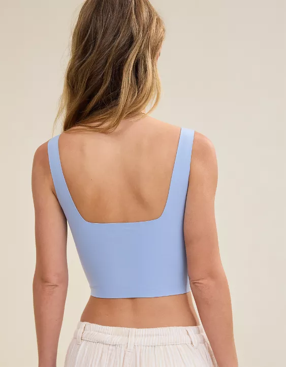 Aerie SMOOTHEZ Square Neck Tank Top Monaco Blue - Image 2