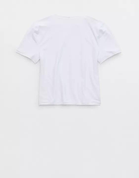 Aerie SMOOTHEZ Short Sleeve Crew T-Shirt White - Image 5