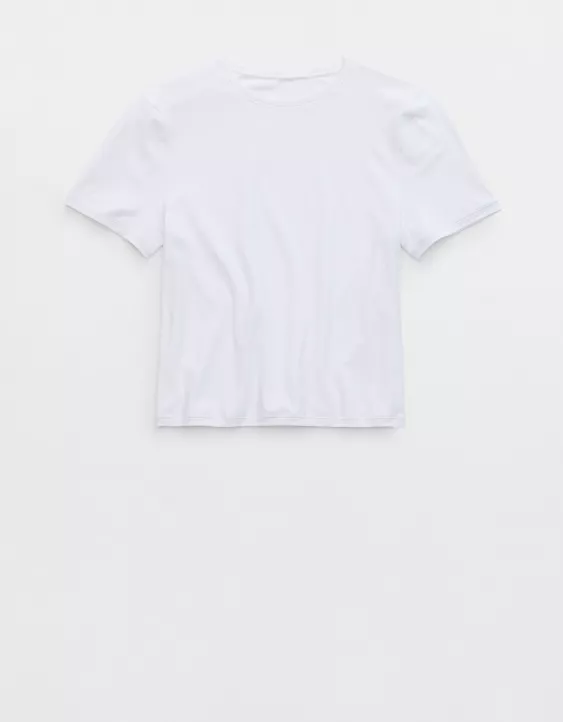 Aerie SMOOTHEZ Short Sleeve Crew T-Shirt White - Image 4