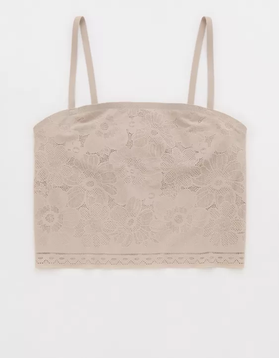 Aerie SMOOTHEZ Lace Tank Top Stone Harbor - Image 4