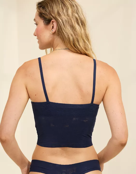 Aerie SMOOTHEZ Lace Tank Top Navy - Image 2