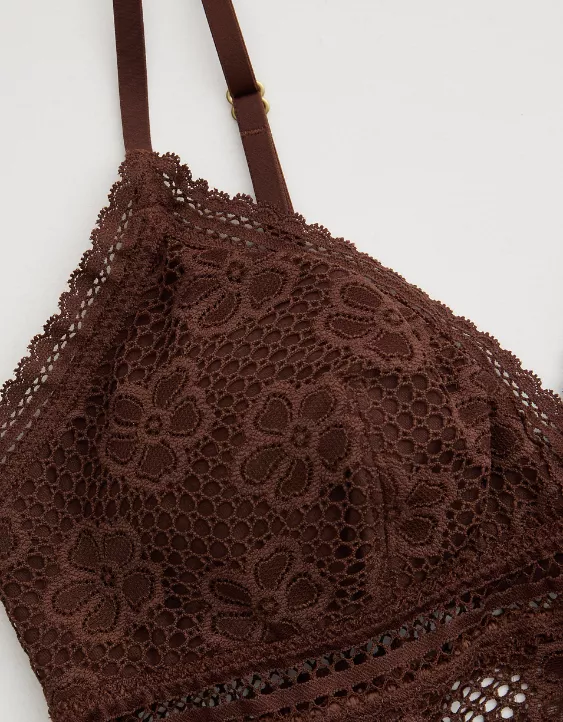 Aerie Show Off Beachside Lace Padded Bra Top Canyon Sun - Image 6