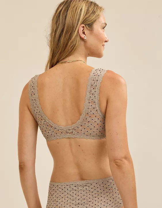 Aerie Show Off Flocked Vintage Lace Plunge Bralette Stone Harbor - Image 3
