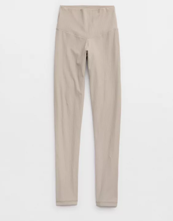 OFFLINE By Aerie Real Me XTRA High Waisted Ribbed Legging Stone Harbor - Image 3