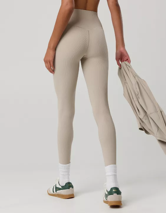 OFFLINE By Aerie Real Me XTRA High Waisted Ribbed Legging Stone Harbor - Image 2