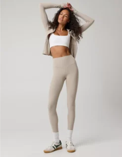 OFFLINE By Aerie Real Me XTRA High Waisted Ribbed Legging Stone Harbor