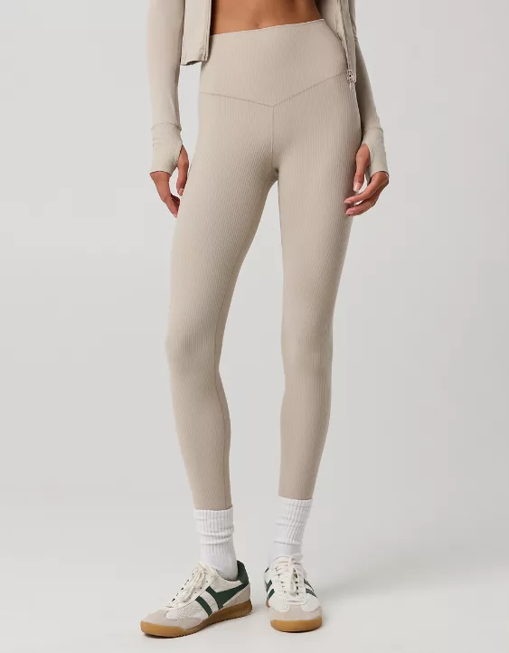 OFFLINE By Aerie Real Me XTRA High Waisted Ribbed Legging Stone Harbor - Image 5
