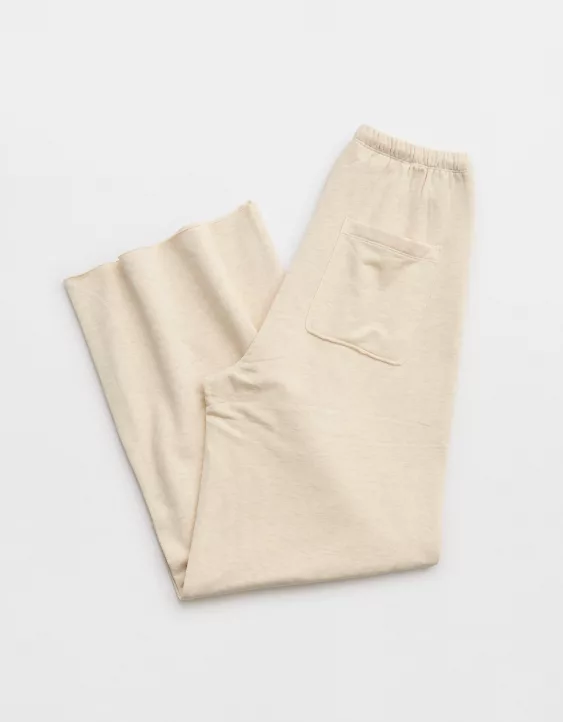 OFFLINE By Aerie OTT Fleece Super Wide Leg Pant Heather Frost - Image 4