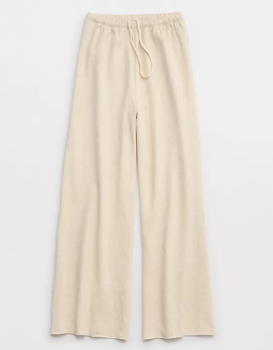 OFFLINE By Aerie OTT Fleece Super Wide Leg Pant Heather Frost - Image 3