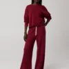 OFFLINE By Aerie OTT Fleece Super Wide Leg Pant Deep Cherry