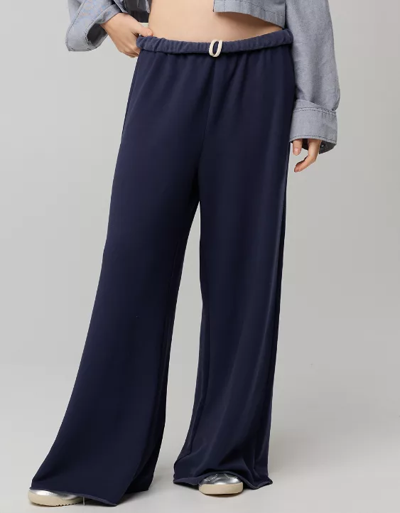 OFFLINE By Aerie OTT Fleece Super Wide Leg Pant Royal Navy - Image 5