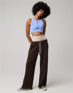 OFFLINE By Aerie Cloud Fleece Trouser Deep Earth