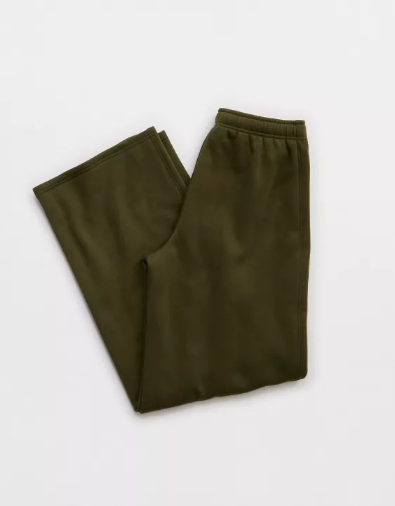 OFFLINE By Aerie Cloud Fleece Trouser Military Green - Image 4