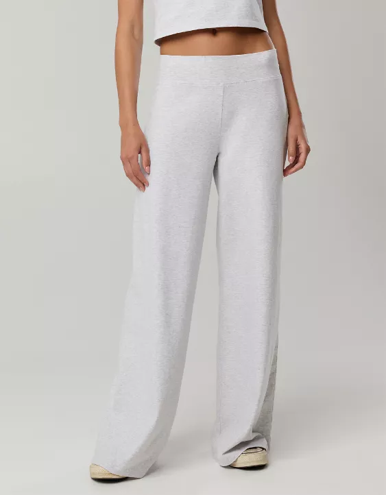 OFFLINE By Aerie OG Super Wide Leg Pant Light Heather Gray - Image 5