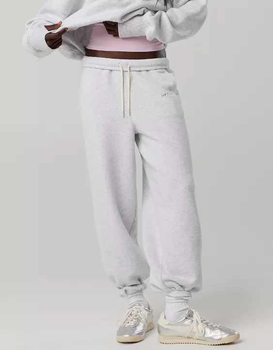 OFFLINE By Aerie Cloud Fleece Baggy Jogger Light Heather Gray - Image 5