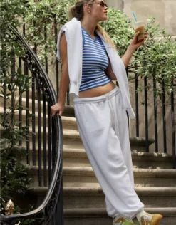 OFFLINE By Aerie Cloud Fleece Baggy Jogger White